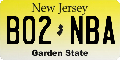 NJ license plate B02NBA