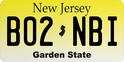 NJ license plate B02NBI