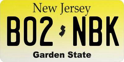 NJ license plate B02NBK