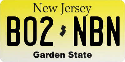 NJ license plate B02NBN