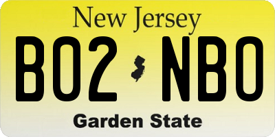 NJ license plate B02NBO