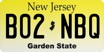NJ license plate B02NBQ