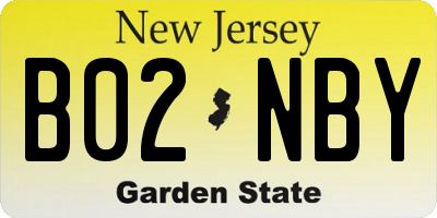 NJ license plate B02NBY