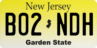 NJ license plate B02NDH