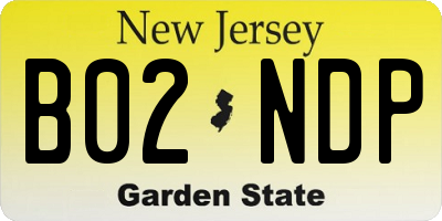 NJ license plate B02NDP