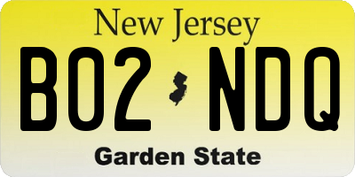 NJ license plate B02NDQ