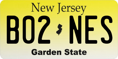 NJ license plate B02NES
