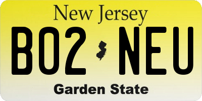 NJ license plate B02NEU
