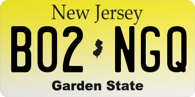 NJ license plate B02NGQ