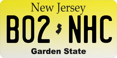 NJ license plate B02NHC
