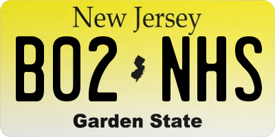 NJ license plate B02NHS