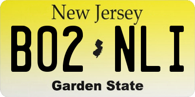 NJ license plate B02NLI