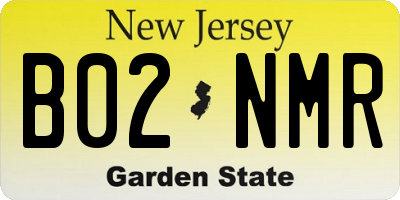 NJ license plate B02NMR