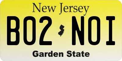 NJ license plate B02NOI
