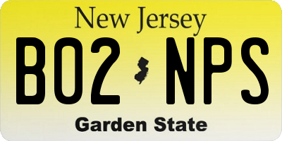 NJ license plate B02NPS