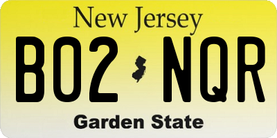 NJ license plate B02NQR