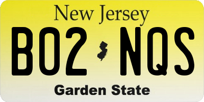 NJ license plate B02NQS