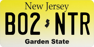 NJ license plate B02NTR