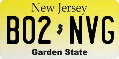 NJ license plate B02NVG
