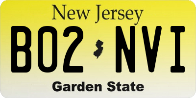 NJ license plate B02NVI
