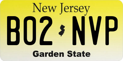 NJ license plate B02NVP