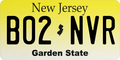 NJ license plate B02NVR