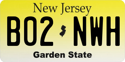 NJ license plate B02NWH