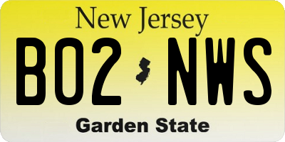 NJ license plate B02NWS