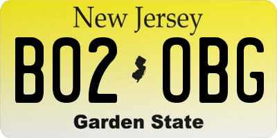 NJ license plate B02OBG