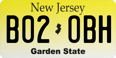 NJ license plate B02OBH