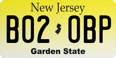 NJ license plate B02OBP