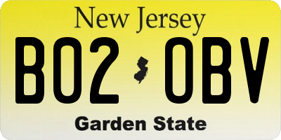 NJ license plate B02OBV