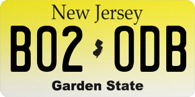 NJ license plate B02ODB