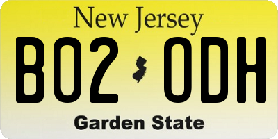 NJ license plate B02ODH