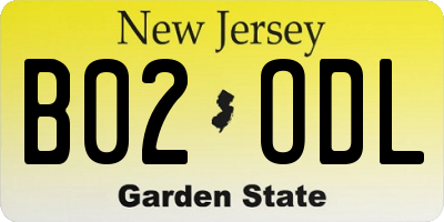 NJ license plate B02ODL