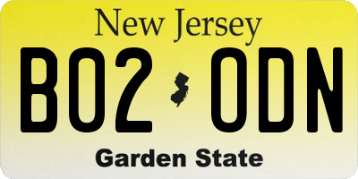 NJ license plate B02ODN