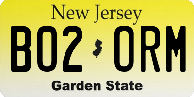 NJ license plate B02ORM