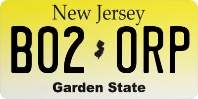 NJ license plate B02ORP
