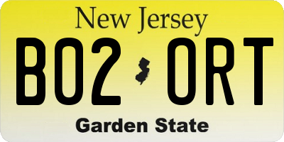 NJ license plate B02ORT