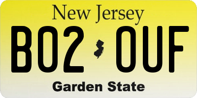 NJ license plate B02OUF