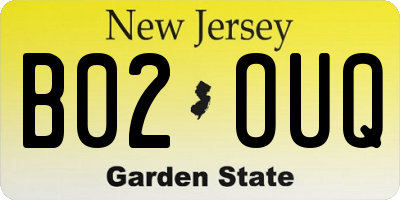 NJ license plate B02OUQ