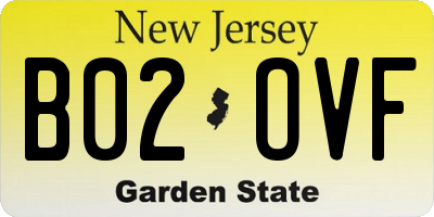 NJ license plate B02OVF