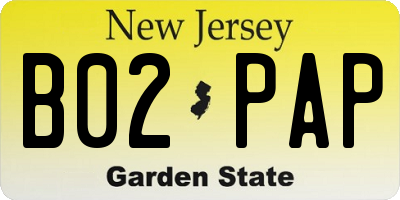 NJ license plate B02PAP