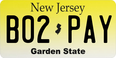 NJ license plate B02PAY