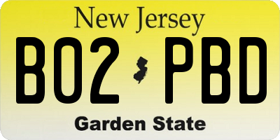 NJ license plate B02PBD
