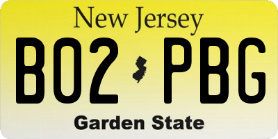 NJ license plate B02PBG