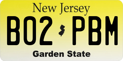 NJ license plate B02PBM