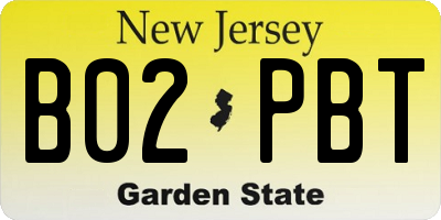 NJ license plate B02PBT