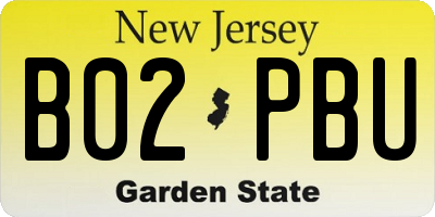 NJ license plate B02PBU