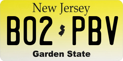 NJ license plate B02PBV